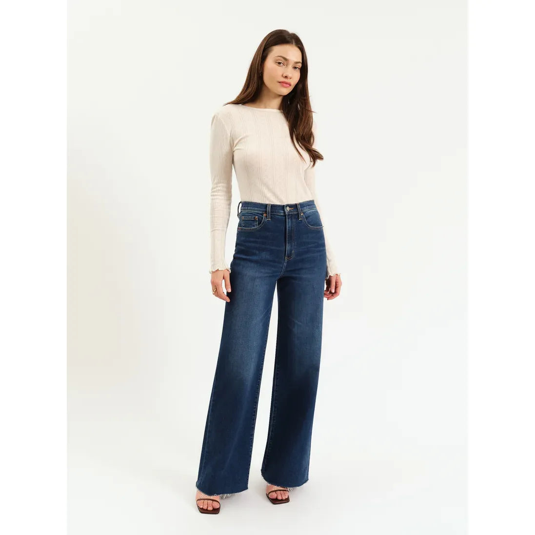 Far Out High Rise Wide Leg Jeans | Waterfall - Modern