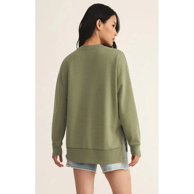 Modern Weekender V-Neck Sweatshirt | Avocado