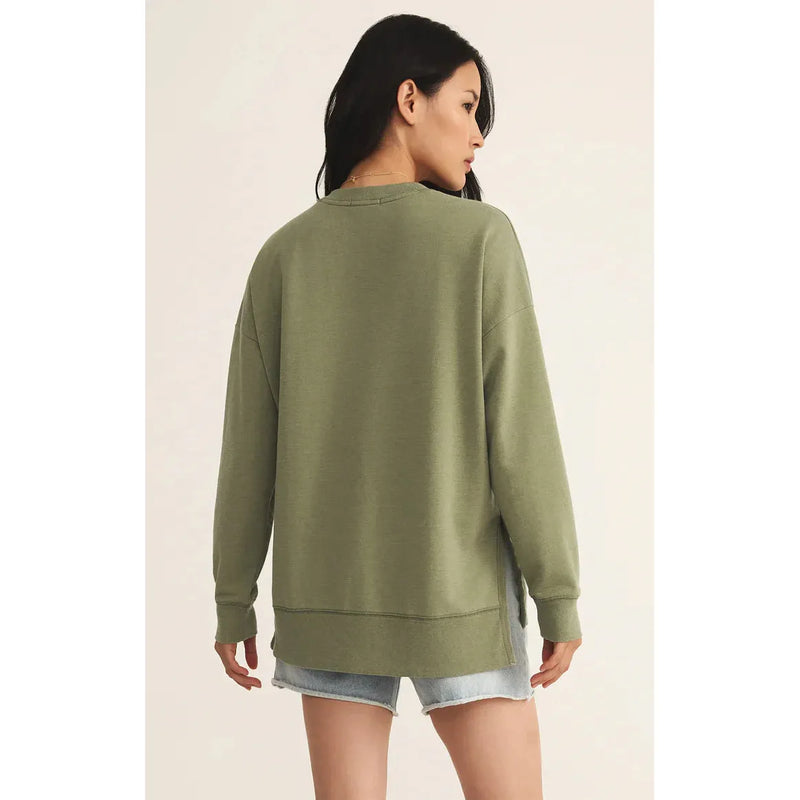 Modern Weekender V-Neck Sweatshirt | Avocado