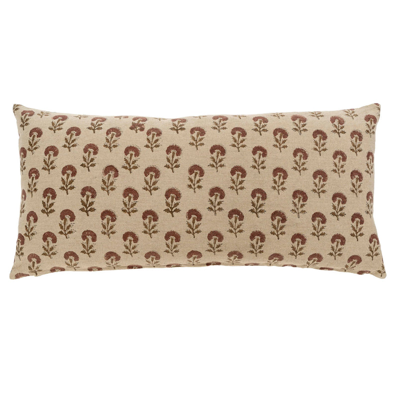 Bloom Block Print Lumbar Pillow