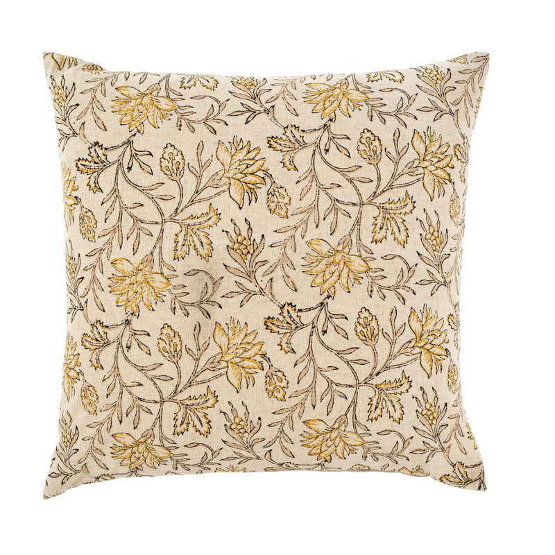 Carolina Block Print Pillow  | Yellow