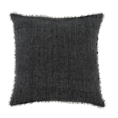 Lina 24x24 Linen Pillow | Charcoal