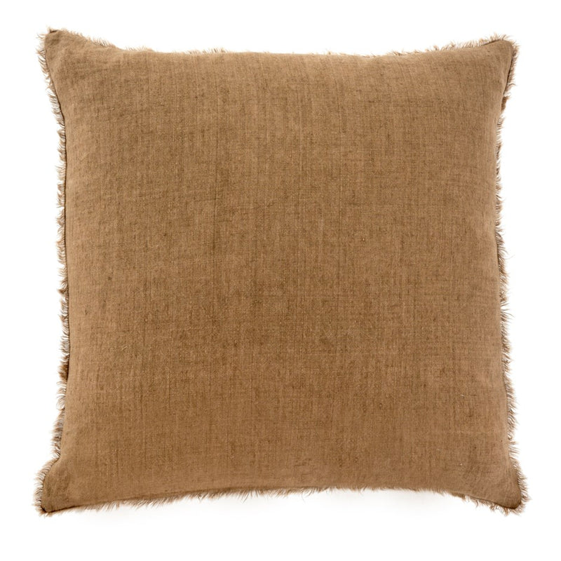 Lina 24x24 Linen Pillow | Hazelnut