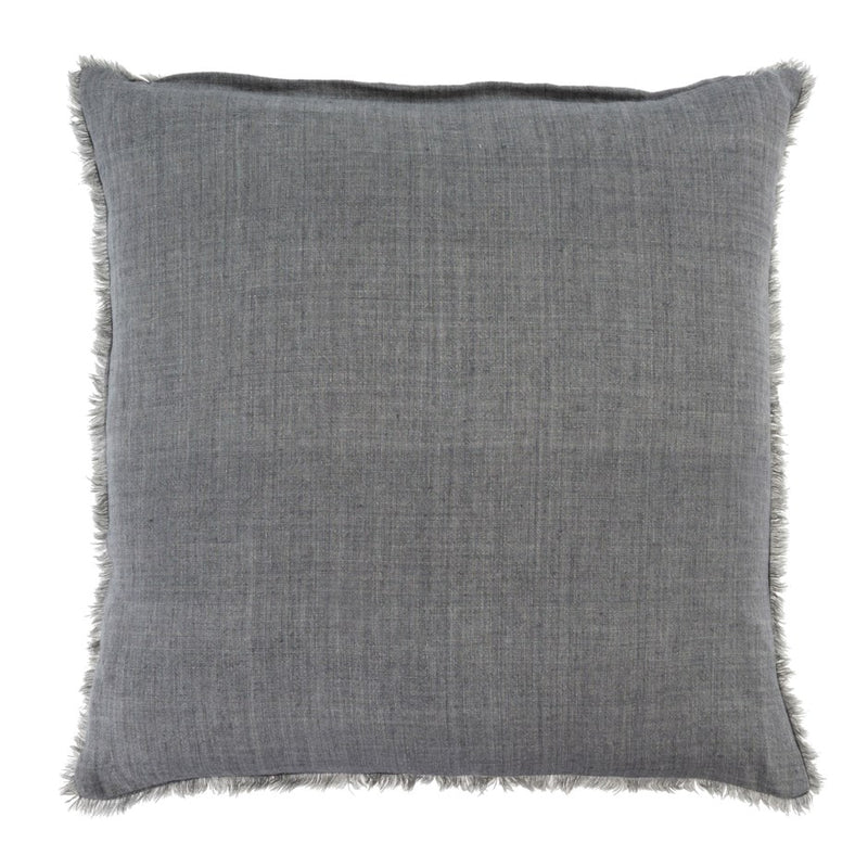 Lina 24x24 Linen Pillow | Steel Grey