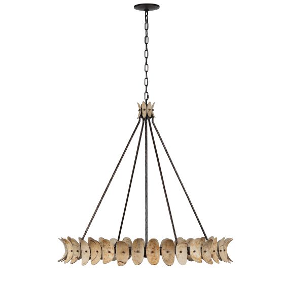 Monarch 8-Light Chandelier | Champagne Mist with Coconut Shell