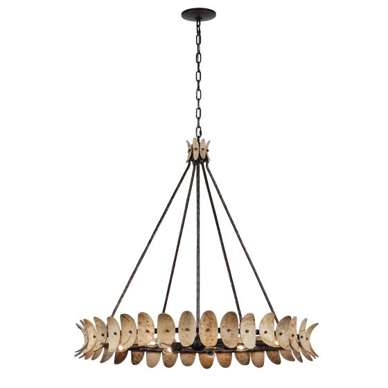 Monarch 8-Light Chandelier | Champagne Mist with Coconut Shell