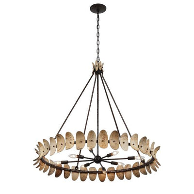 Monarch 8-Light Chandelier | Champagne Mist with Coconut Shell