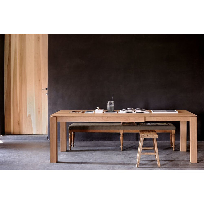 Oak Slice Extendable Dining Table