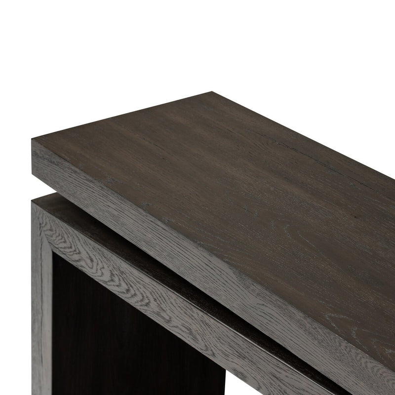 Mariya Oak Console Table | Smoked Black