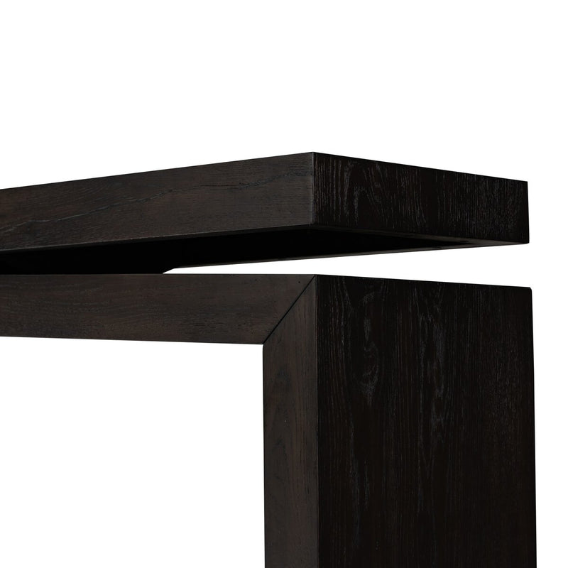 Mariya Oak Console Table | Smoked Black