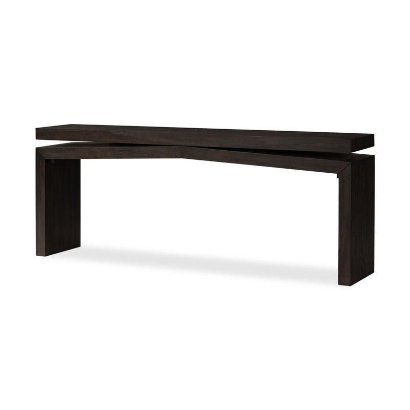 Mariya Oak Console Table | Smoked Black