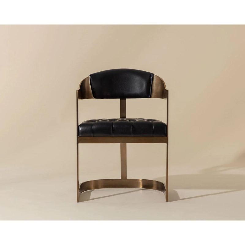 Benny Dining Armchair | Antique Brass