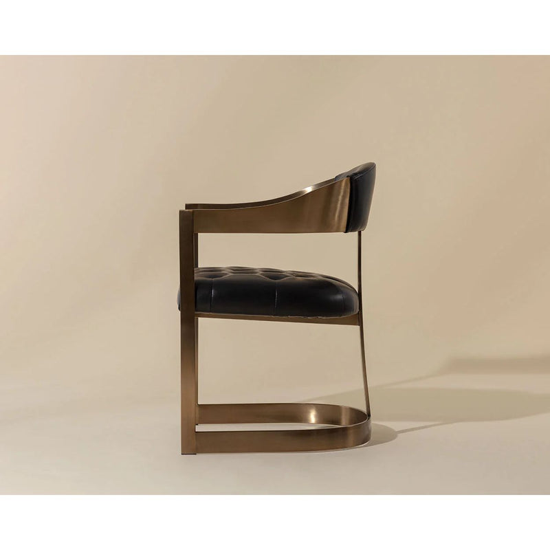 Benny Dining Armchair | Antique Brass