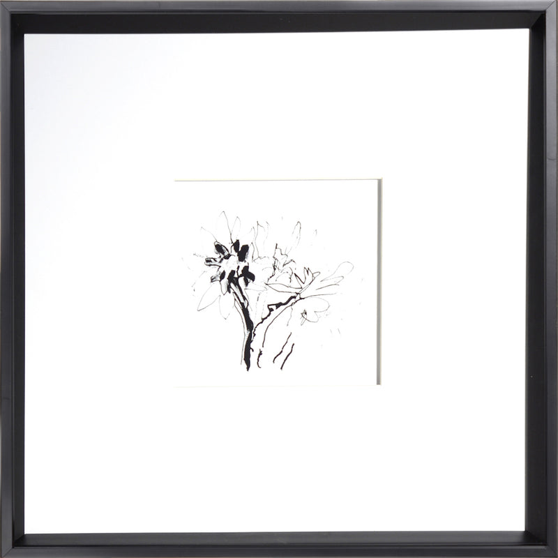 Etched Flowers | Black Framed