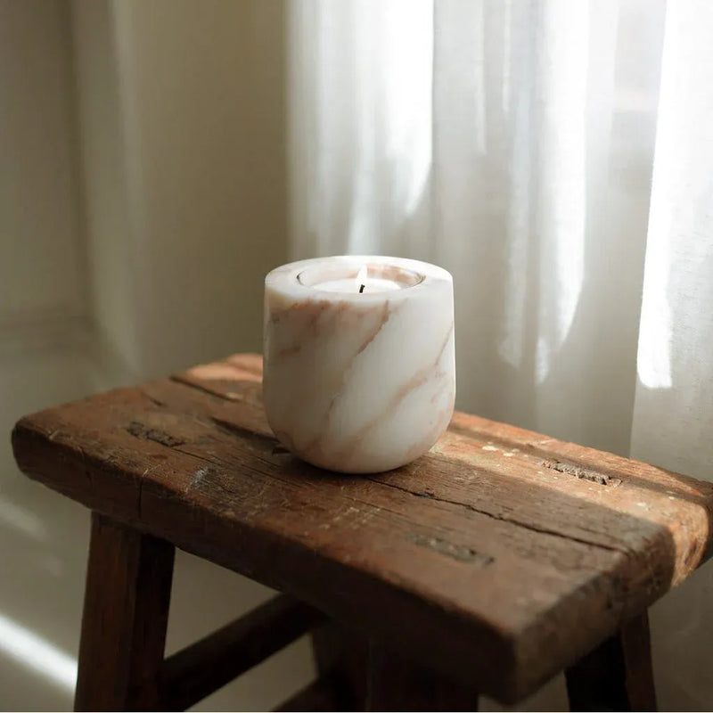 Calacatta Gold Marble Refillable Candle Vessel
