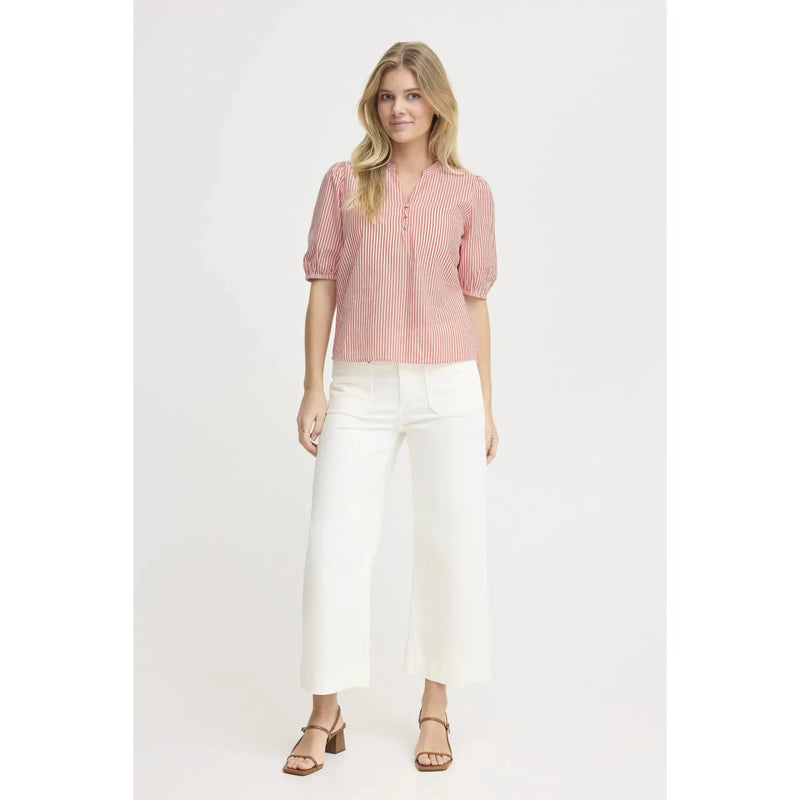 Cayla Blouse | Cayenne stripes