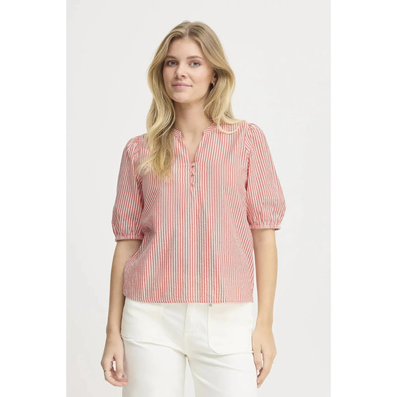 Cayla Blouse | Cayenne stripes
