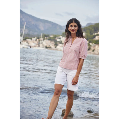 Cayla Blouse | Cayenne stripes