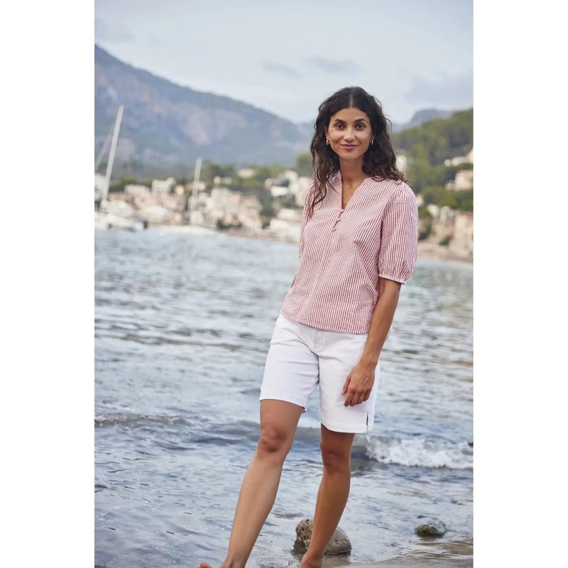 Cayla Blouse | Cayenne stripes