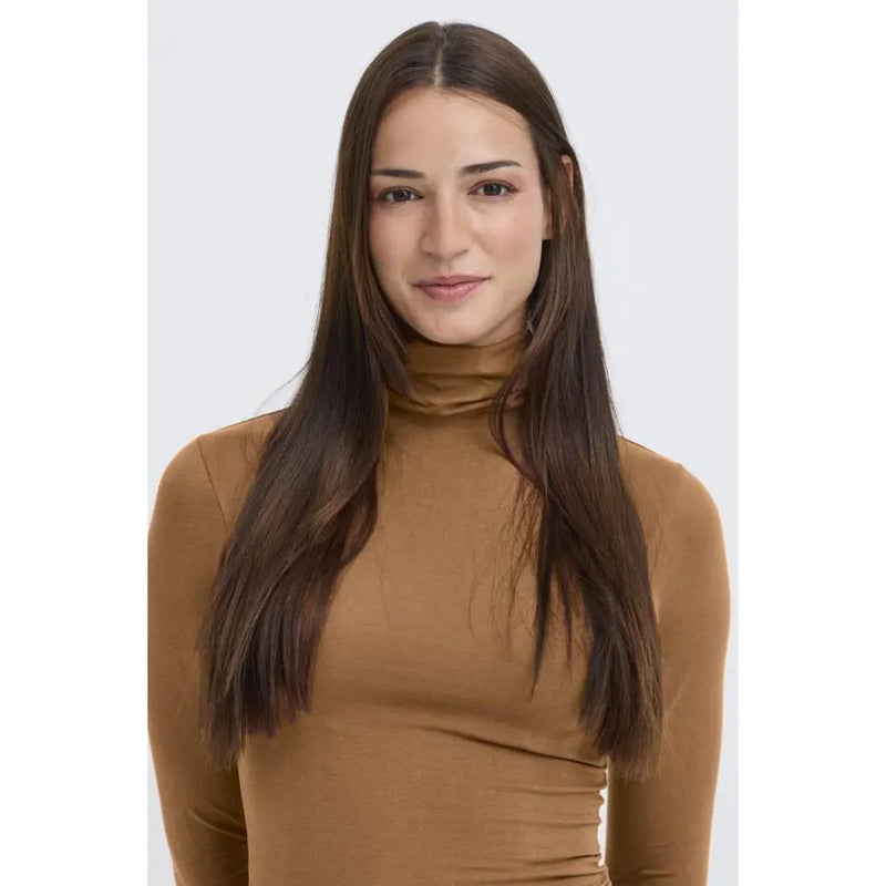 Pamila Roll Neck T-Shirt | Toffee