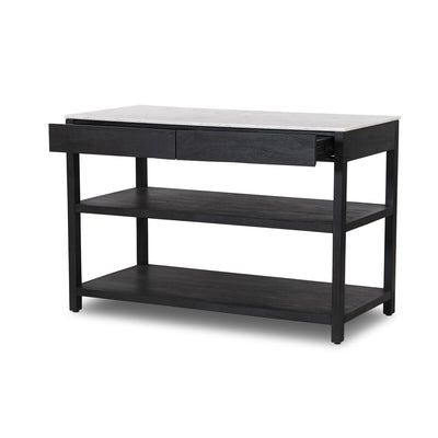 Olan Kitchen Island | Black Wash