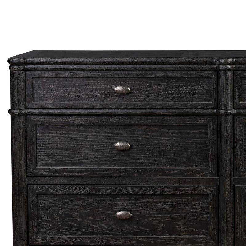 Tousse 9 Drawer Dresser | Distressed Black