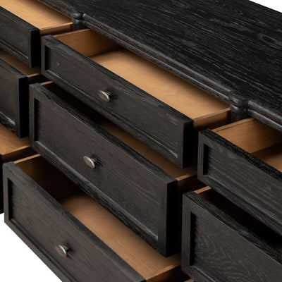 Tousse 9 Drawer Dresser | Distressed Black