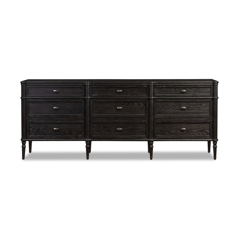 Tousse 9 Drawer Dresser | Distressed Black