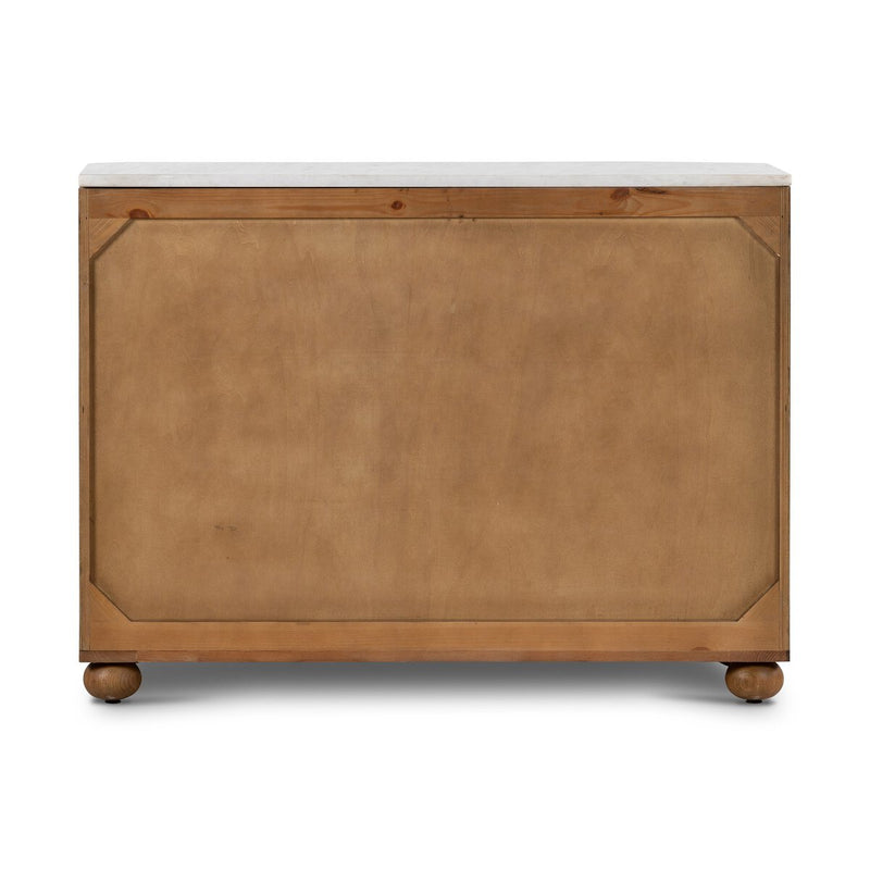 Lourde Marble Chest - Toasted Oak