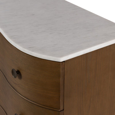 Lourde Marble Chest - Toasted Oak