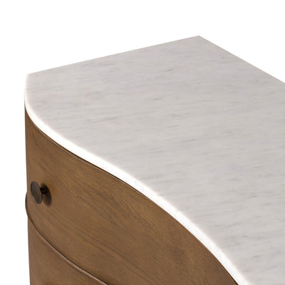 Lourde Marble Chest - Toasted Oak