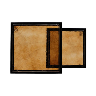 Dalston Nesting End Table Set | Amber Cast Glass