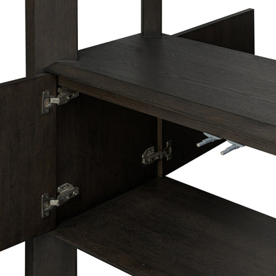 Orwin Wide Bookshelf | Smoked Black Oak