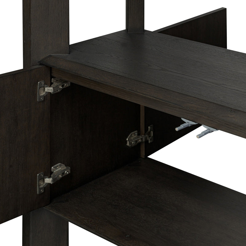 Orwin Wide Bookshelf | Smoked Black Oak