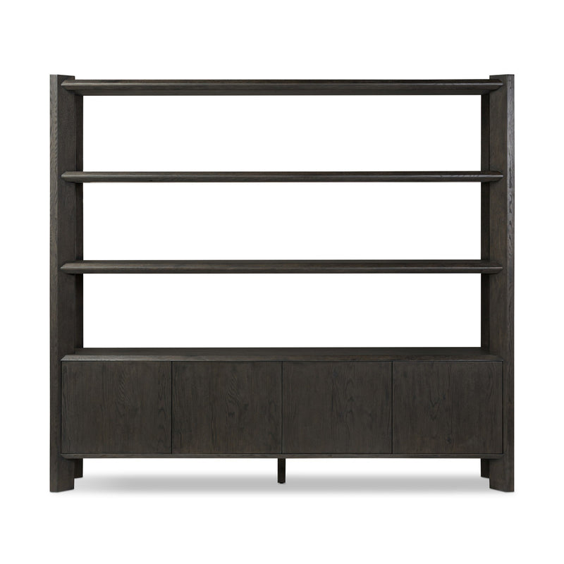 Orwin Wide Bookshelf | Smoked Black Oak