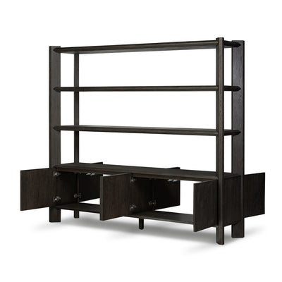 Orwin Wide Bookshelf | Smoked Black Oak