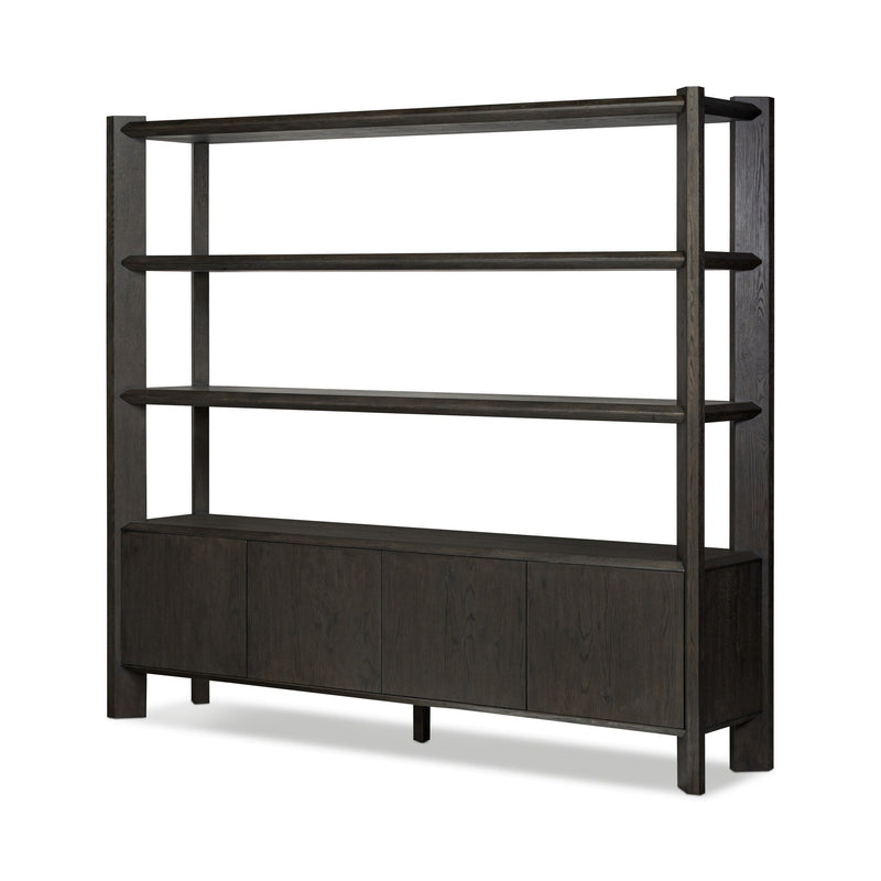 Orwin Wide Bookshelf | Smoked Black Oak