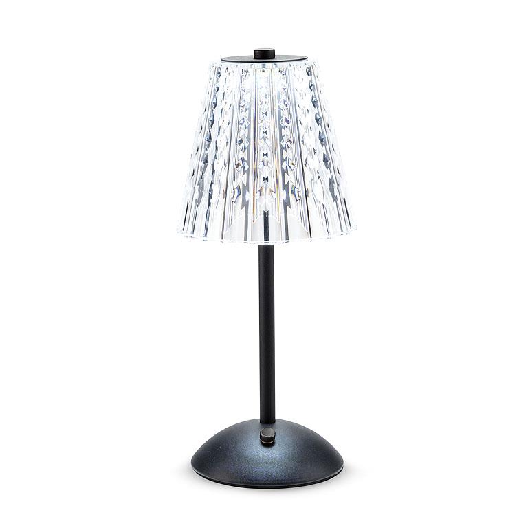 Crystal Shade Cordless LED Table Light | Black