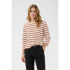 NelaPW T-Shirt┃Eggnog / Roasted Russet Stripe / Red