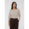NelaPW T-Shirt┃Mole Stripe / Brown