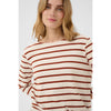 NelaPW T-Shirt┃Eggnog / Roasted Russet Stripe / Red