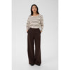 NelaPW T-Shirt┃Mole Stripe / Brown