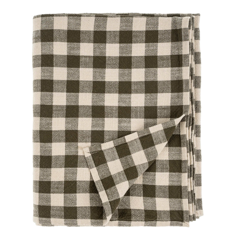 Linen Tablecloth | Olive Gingham