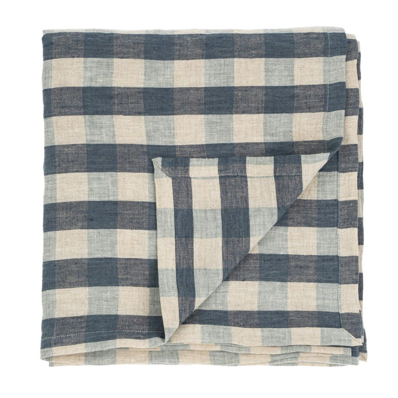 Linen Tablecloth | Blue Gingham