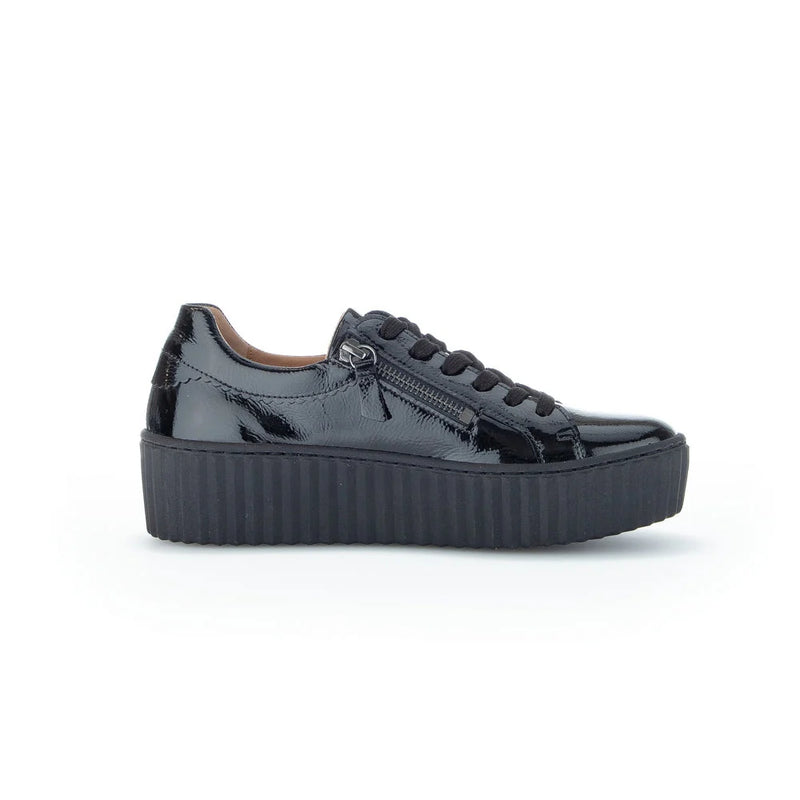 Double Zip Platform Patent Leather Sneaker