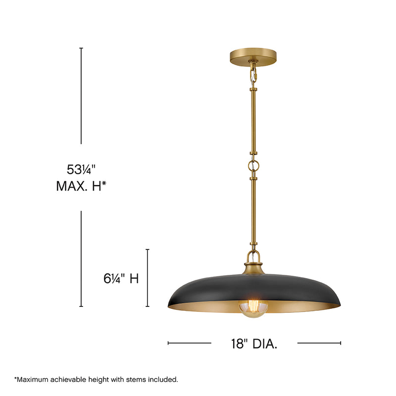 Sadie Dome Pendant 18"