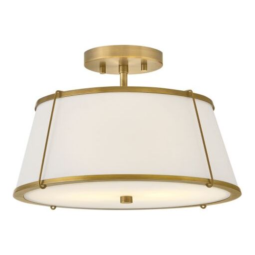 Clarke Semi-Flush Mount | Off White Linen