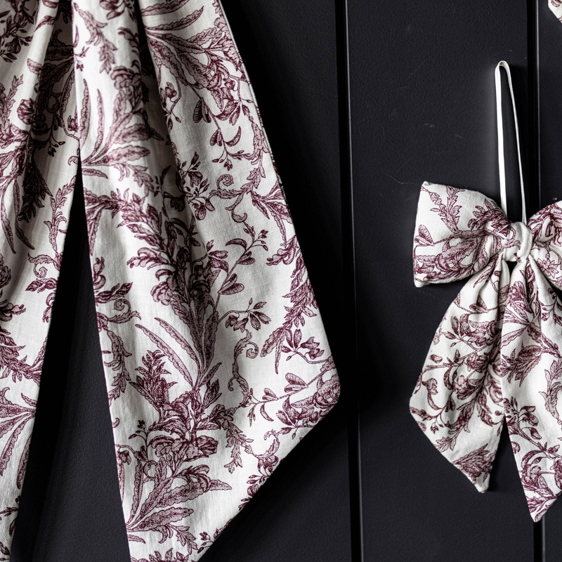 Burgundy Toile Bow
