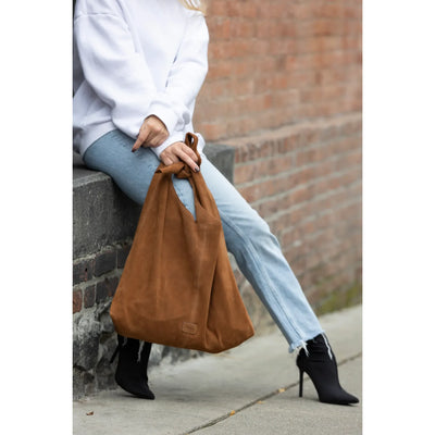 Knot Tote Suede Bag | Brown