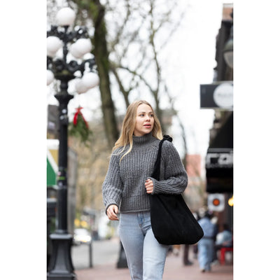 Knot Tote Suede Bag | Black